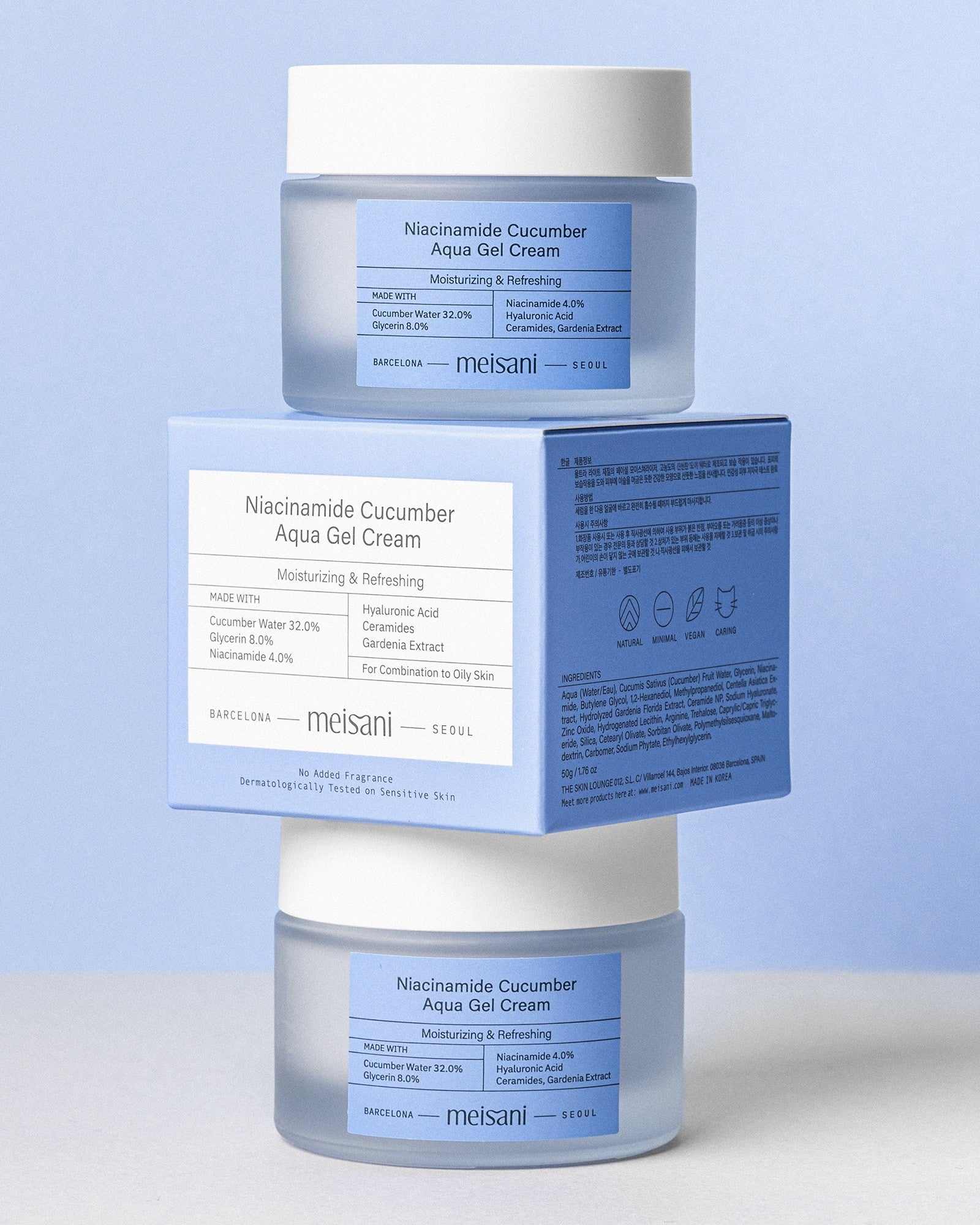 Gel-Crème Hydratant Concombre & Niacinamide – Meisani